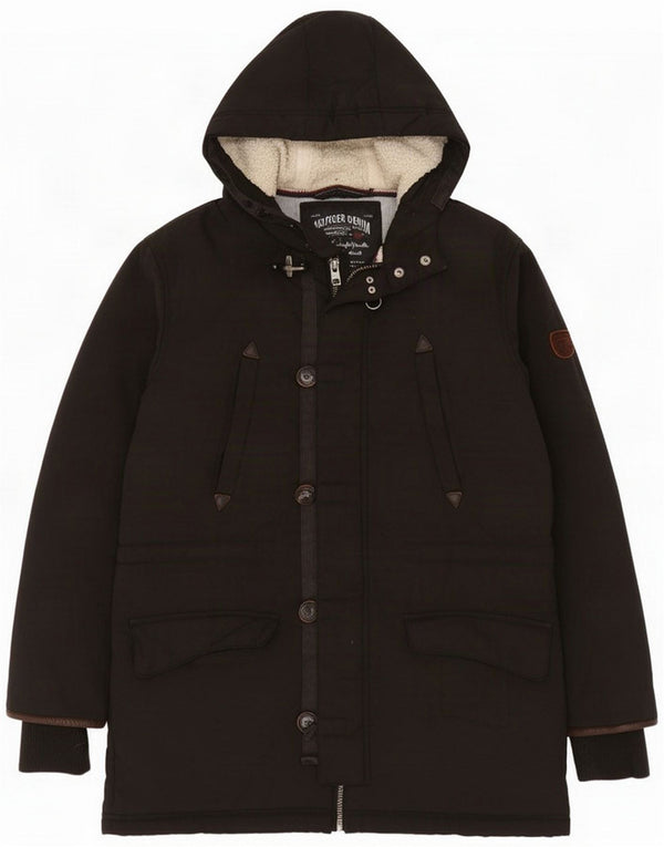 Мужская парка с капюшоном Tommy Hilfiger UK 38, средний черный нейлон