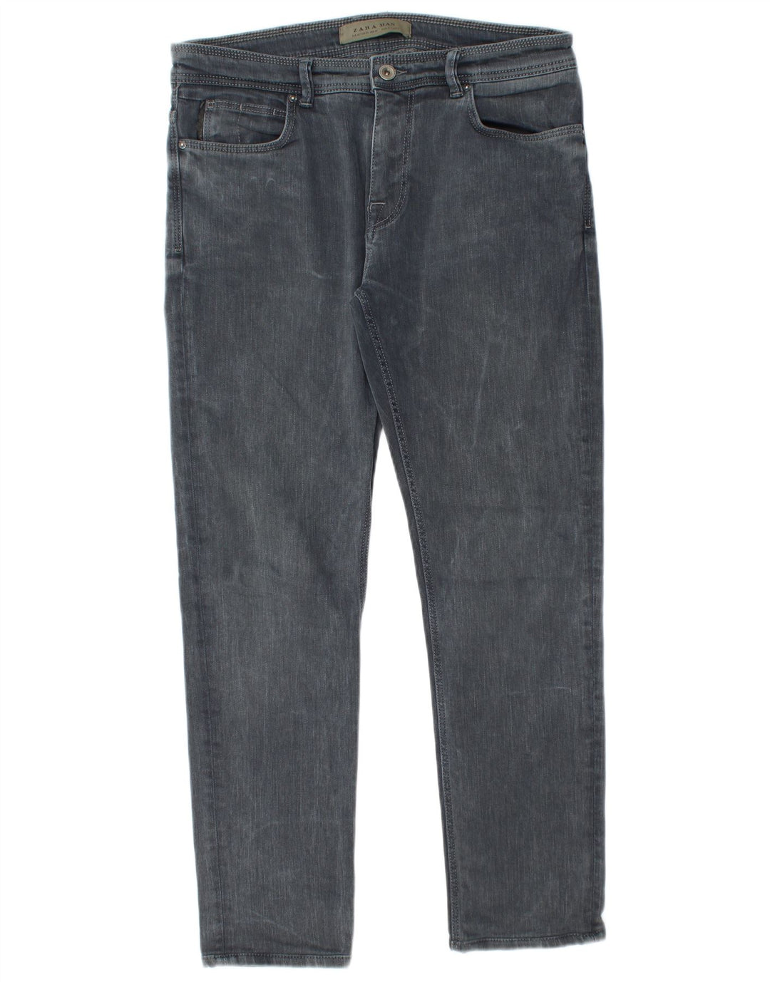Мужские узкие джинсы Zara EU 42, большие W32 L28, серые, хлопок