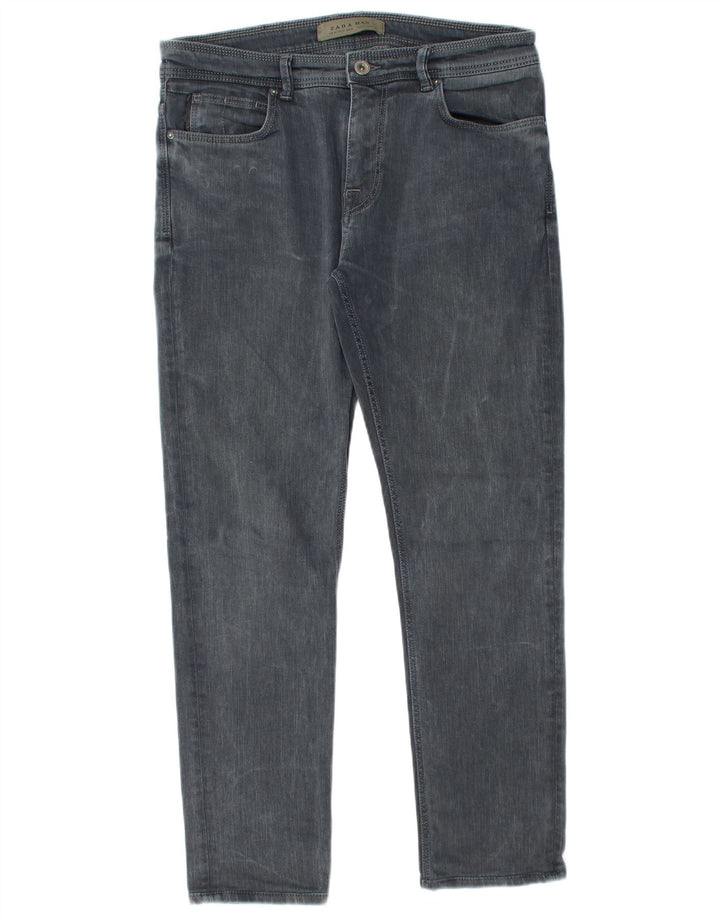 Мужские узкие джинсы Zara EU 42, большие W32 L28, серые, хлопок