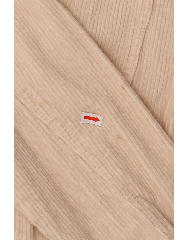 Женская вельветовая рубашка оверсайз ZARA UK 14, хлопковый средний оттенок белого цвета