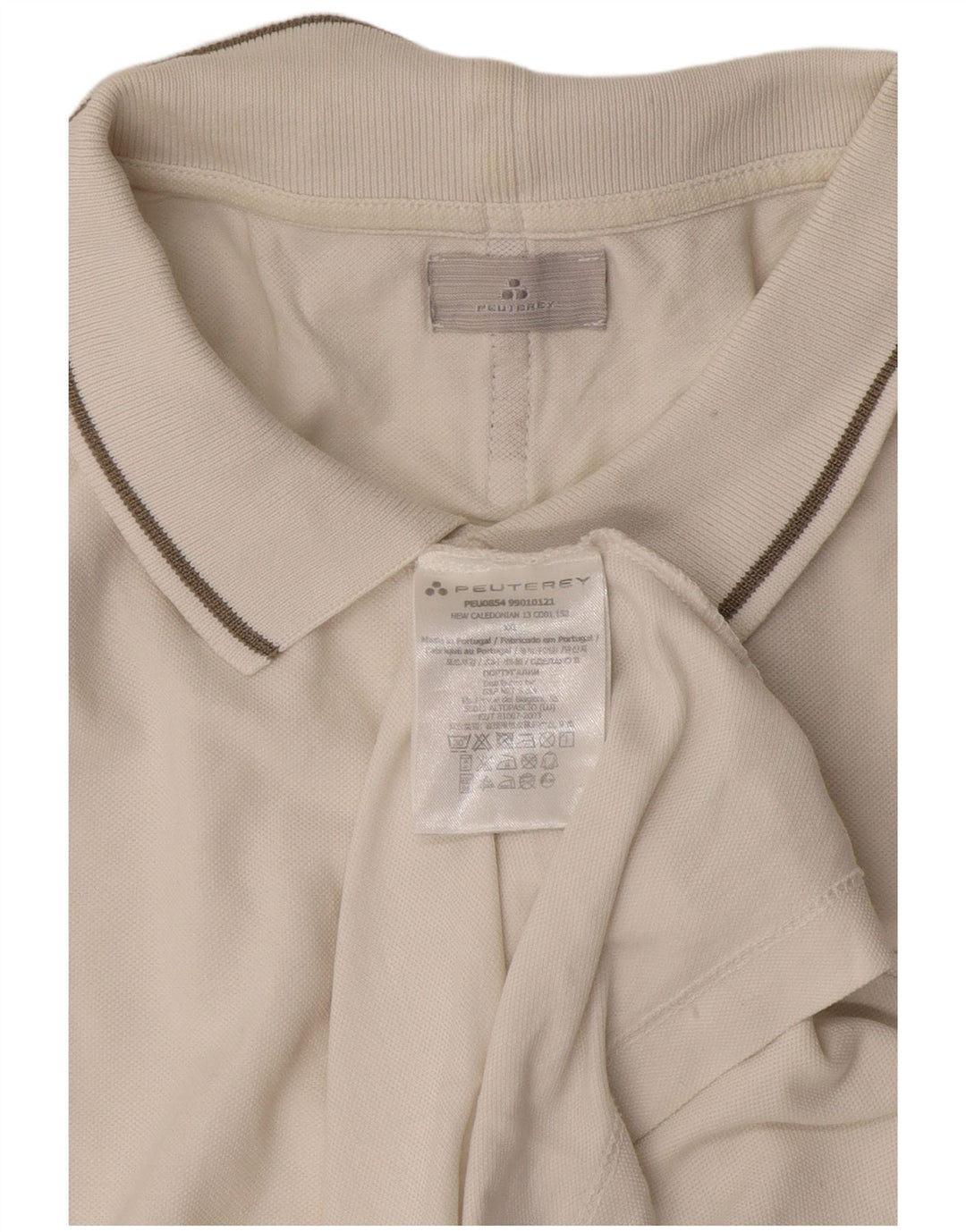 PEUTEREY Мужская рубашка-поло 2XL, белый хлопок