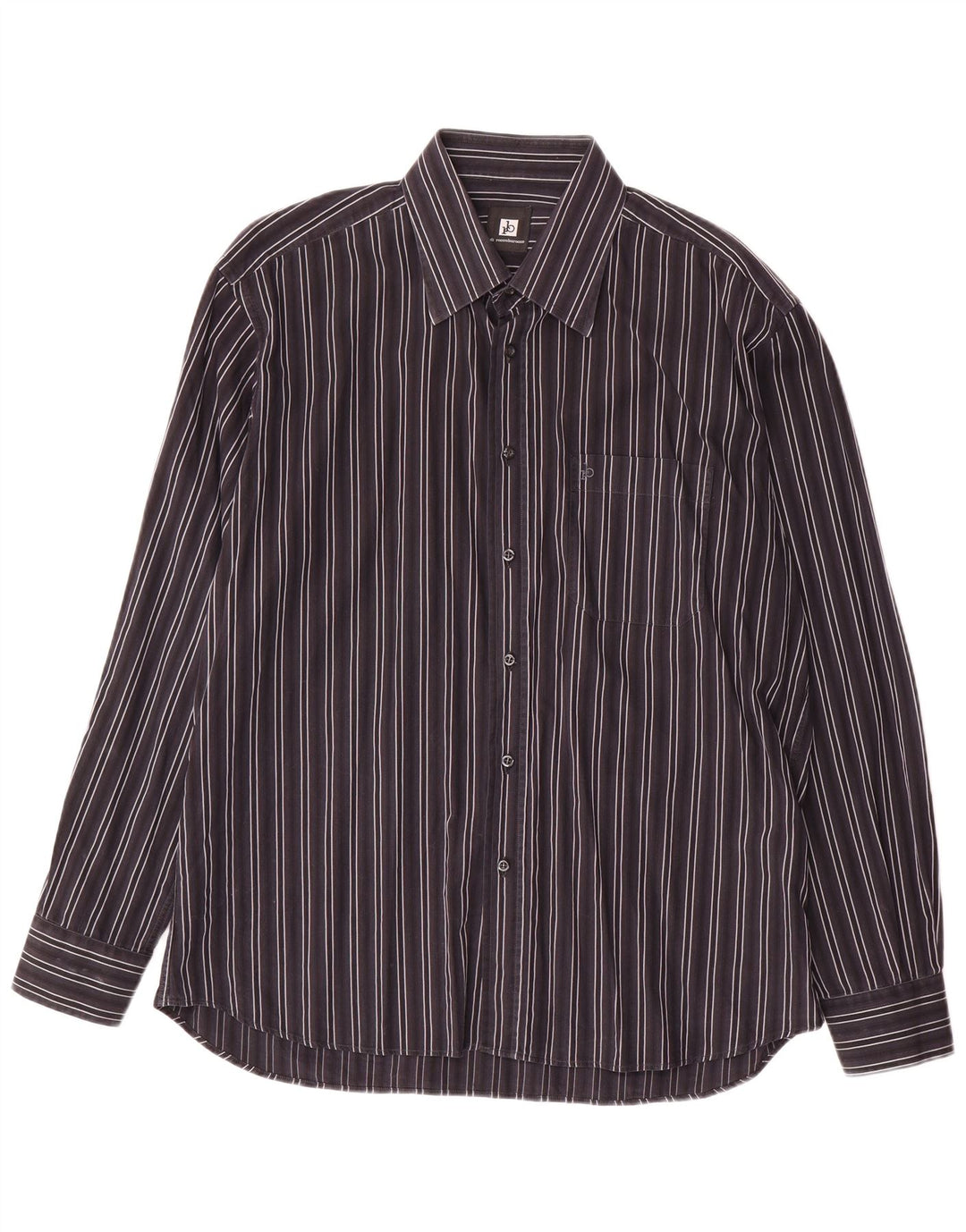 Мужская рубашка Roccobarocco, размер 43, 17 XL, хлопковая серая полоска