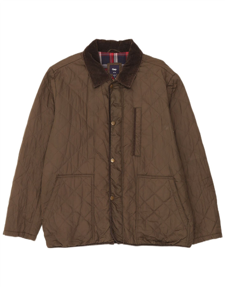 Женская стеганая куртка Gap UK 42 XL, цвет хаки, полиэстер с цветными блоками