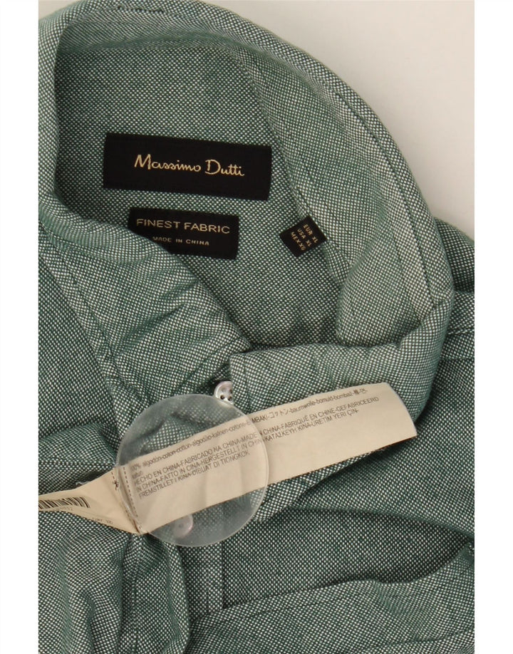 Мужская рубашка MASSIMO DUTTI XL зеленая, хлопок
