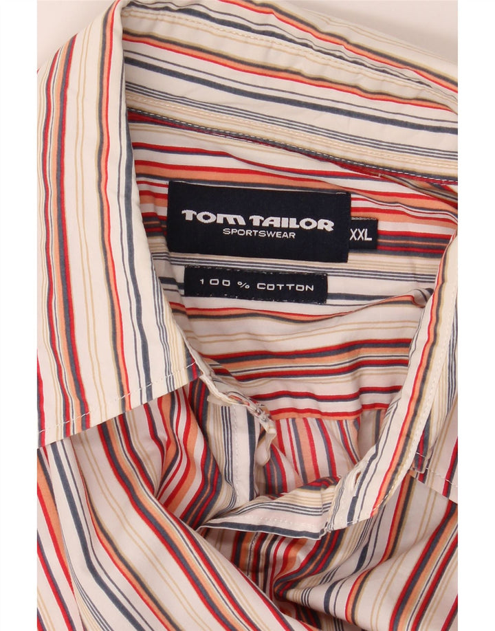 TOM TAILOR Мужская рубашка с коротким рукавом 2XL, хлопок в разноцветную полоску