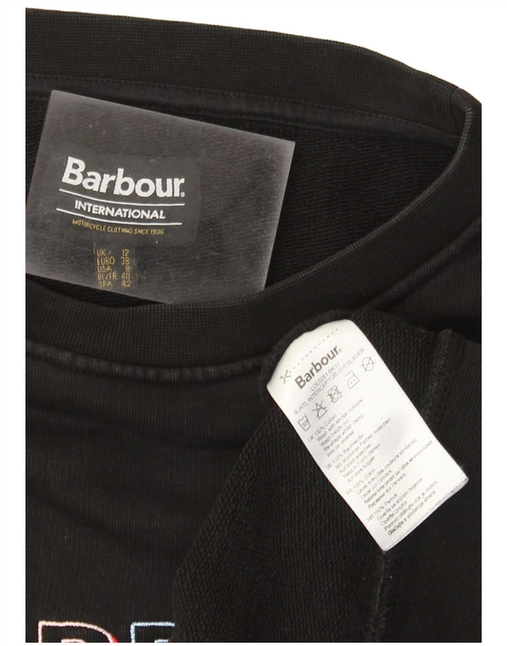Женский свитер с рисунком Barbour UK 12, средний черный хлопковый джемпер