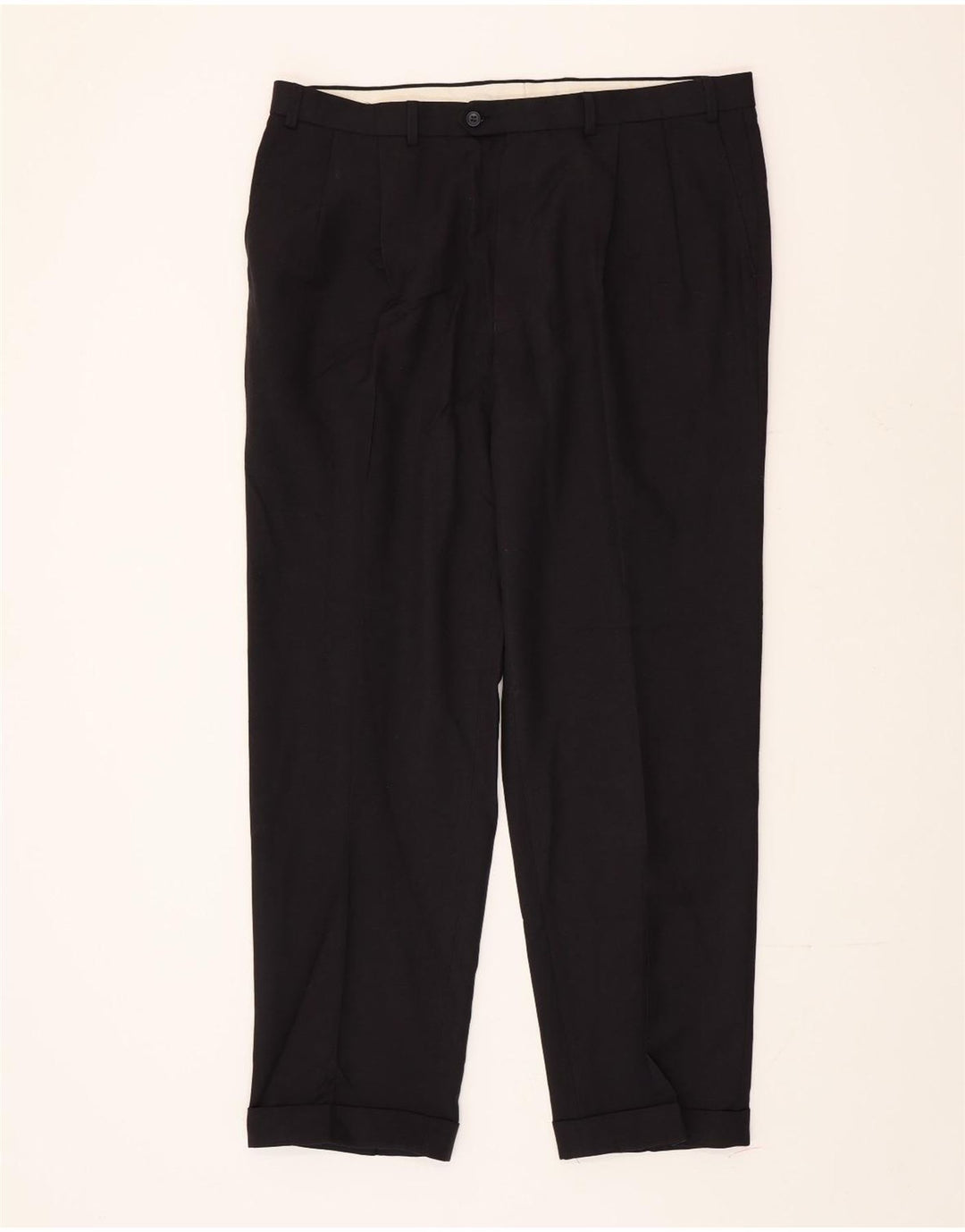Мужские костюмные брюки Marks & Spencer W40 L33 темно-синие из полиэстера