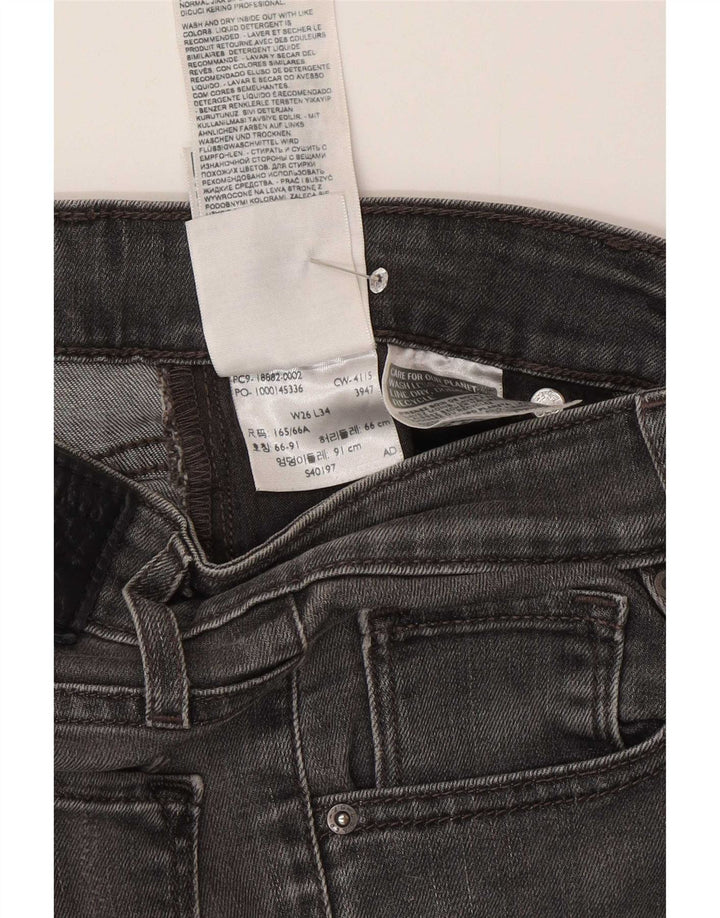 Женские джинсы скинни Levi's W26 L34 Серый хлопок