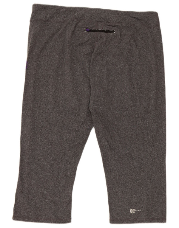 SUPERDRY Женские леггинсы-капри с рисунком UK 14, большой размер, серый полиэстер