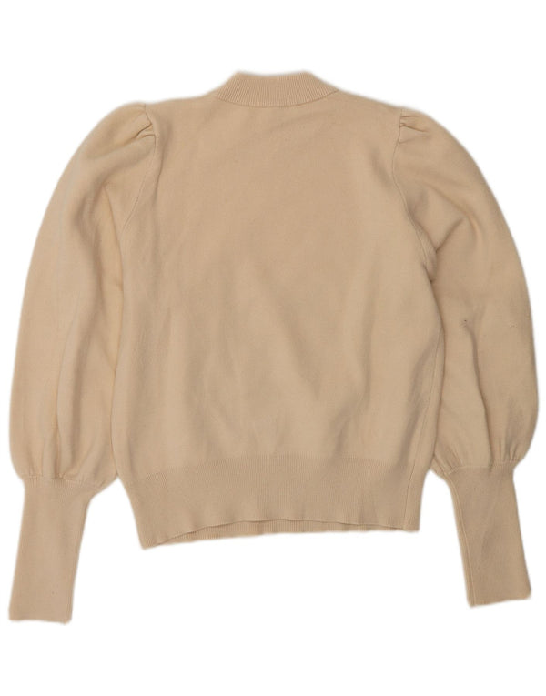 Zara Womens Crew Neck Jumper Sweater UK 12 Medium Beige