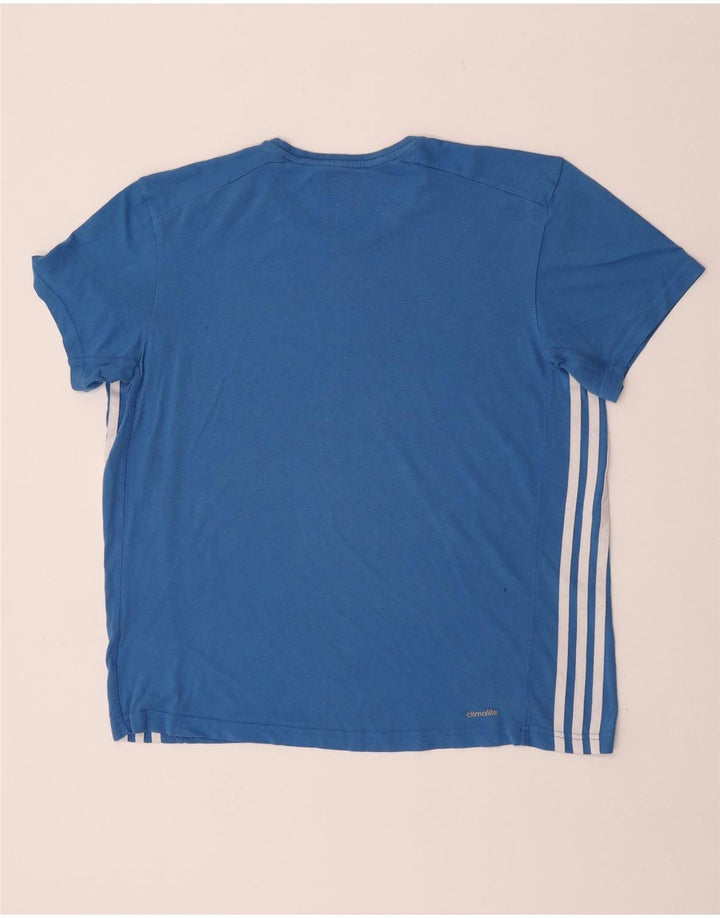 Мужская футболка Adidas Climalite, большой синий хлопок