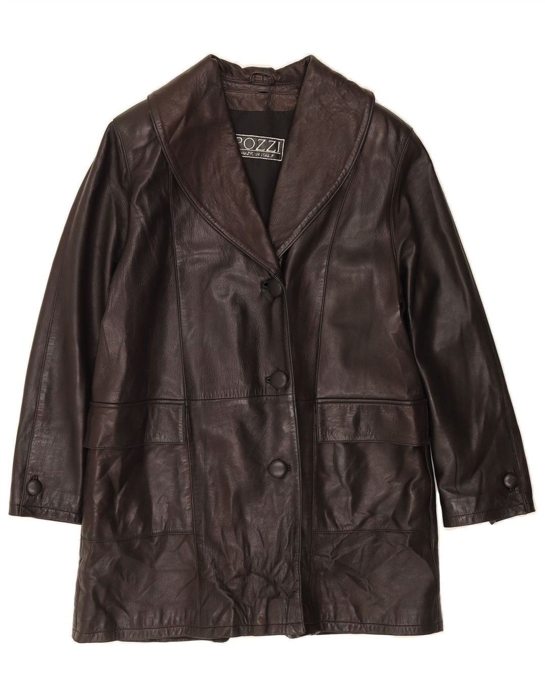 VINTAGE Womens Leather Coat UK 18 XL Brown Leather Vintage Vintage and Second-Hand Vintage from Messina Hembry 