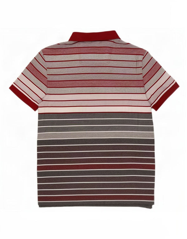 Hugo Boss Mens Regular Fit Polo Shirt Small Red Striped Cotton