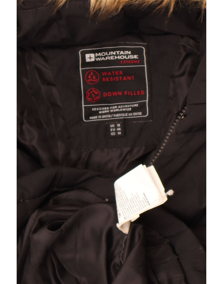 Женское стеганое пальто с капюшоном Mountain Warehouse UK 18 XL, черный полиэстер