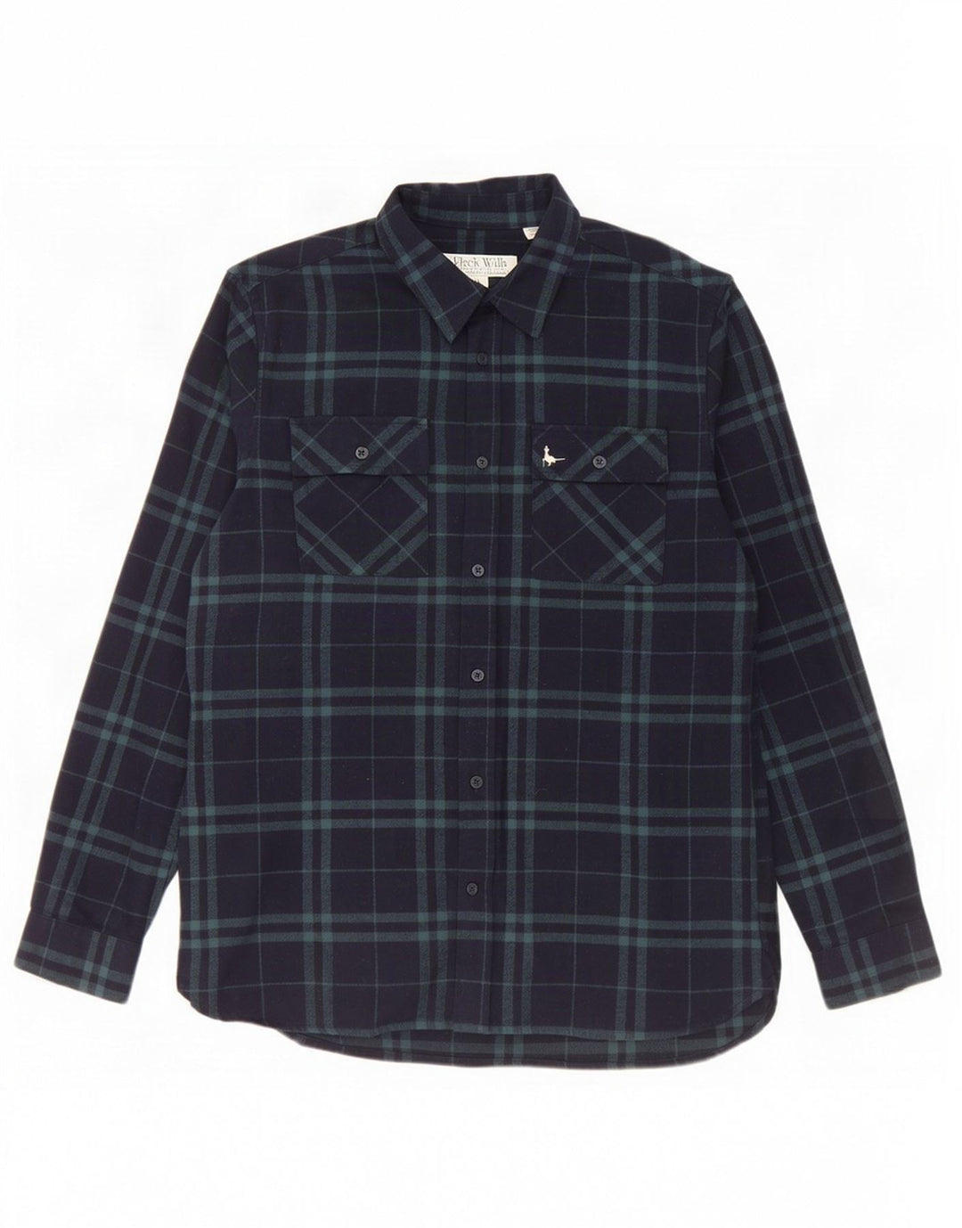 Мужская фланелевая рубашка классического кроя Jack Wills, маленькая, темно-синяя, хлопковая в клетку