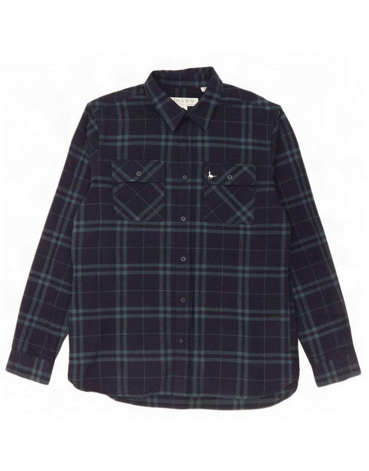 Мужская фланелевая рубашка классического кроя Jack Wills, маленькая, темно-синяя, хлопковая в клетку