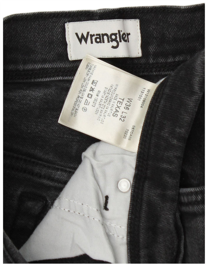 Мужские прямые джинсы Wrangler Texas W36 L32, черный хлопок