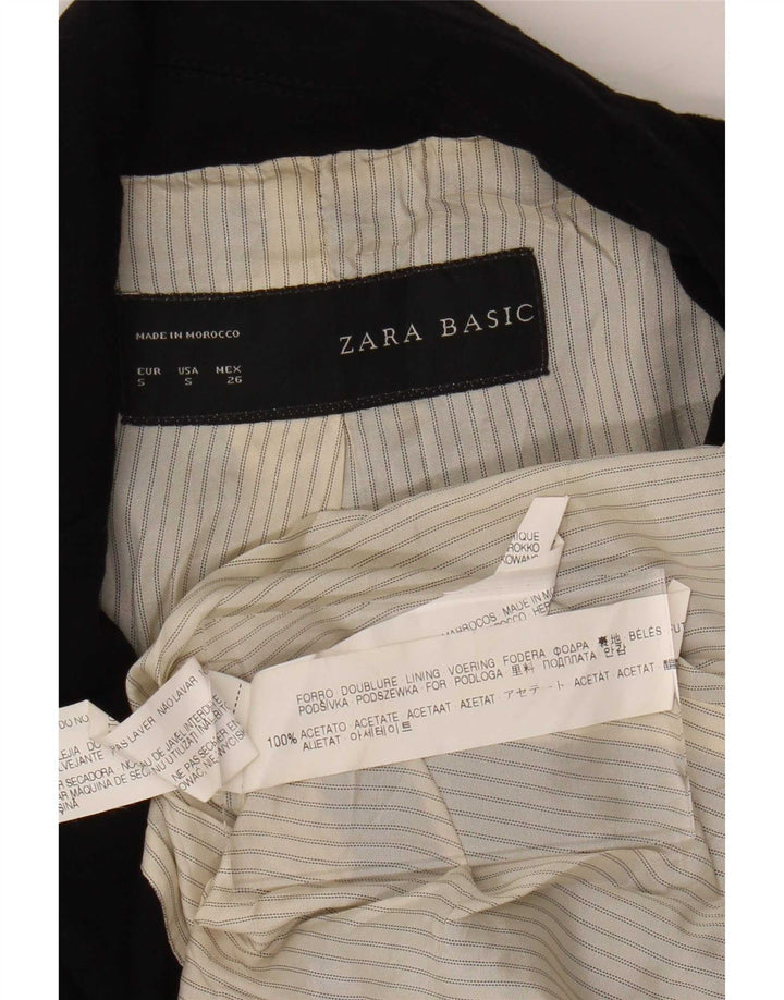 Женский пиджак Zara на 1 пуговице UK 8, маленький черный ацетат