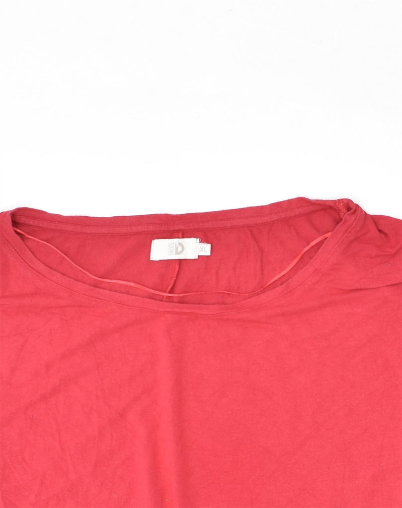 DAKS Womens T-Shirt Top UK 18 XL Red Cotton | Vintage DAKS | Thrift | Second-Hand DAKS | Used Clothing | Messina Hembry 