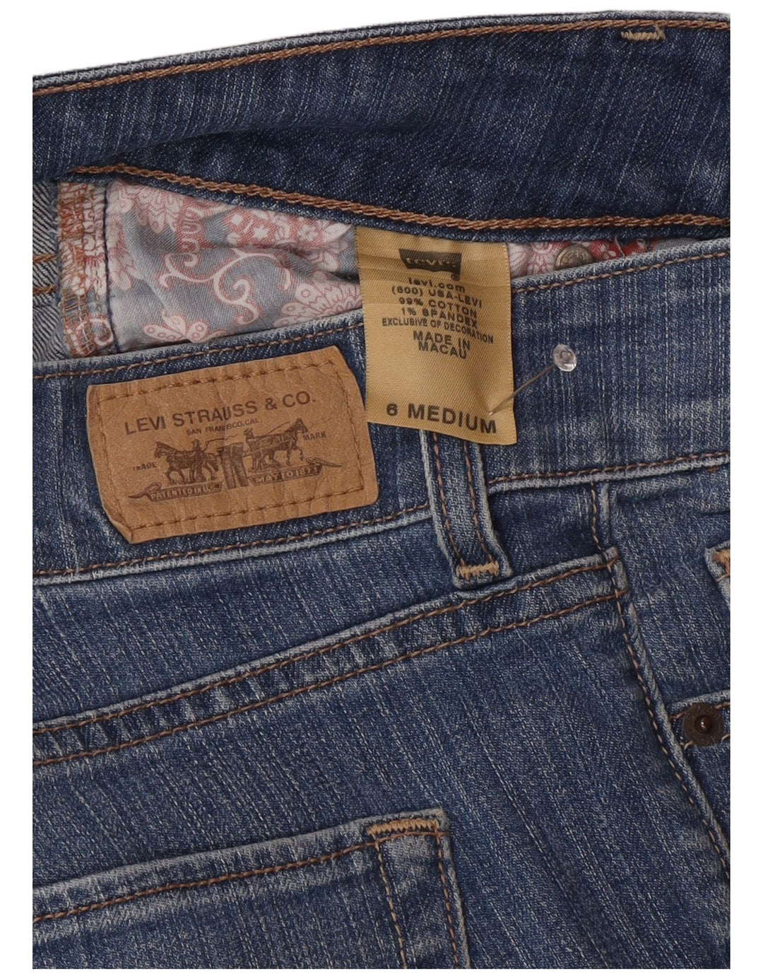 Женские джинсы Levi's Slender Bootcut США 6, средние W30 L30, синие, хлопок