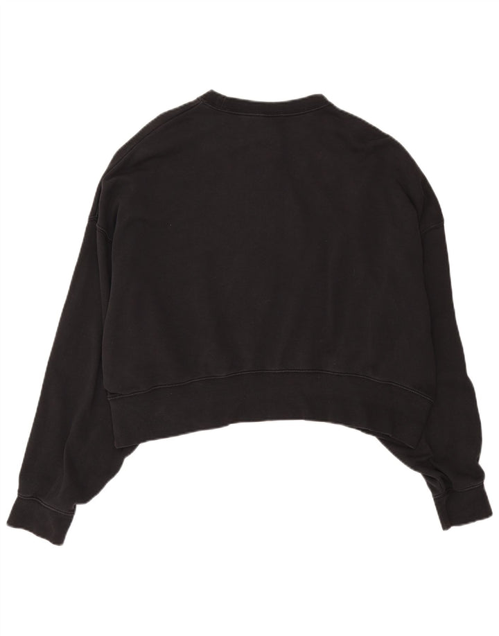 Женский укороченный свитшот оверсайз Nike UK 10, маленький черный хлопковый джемпер