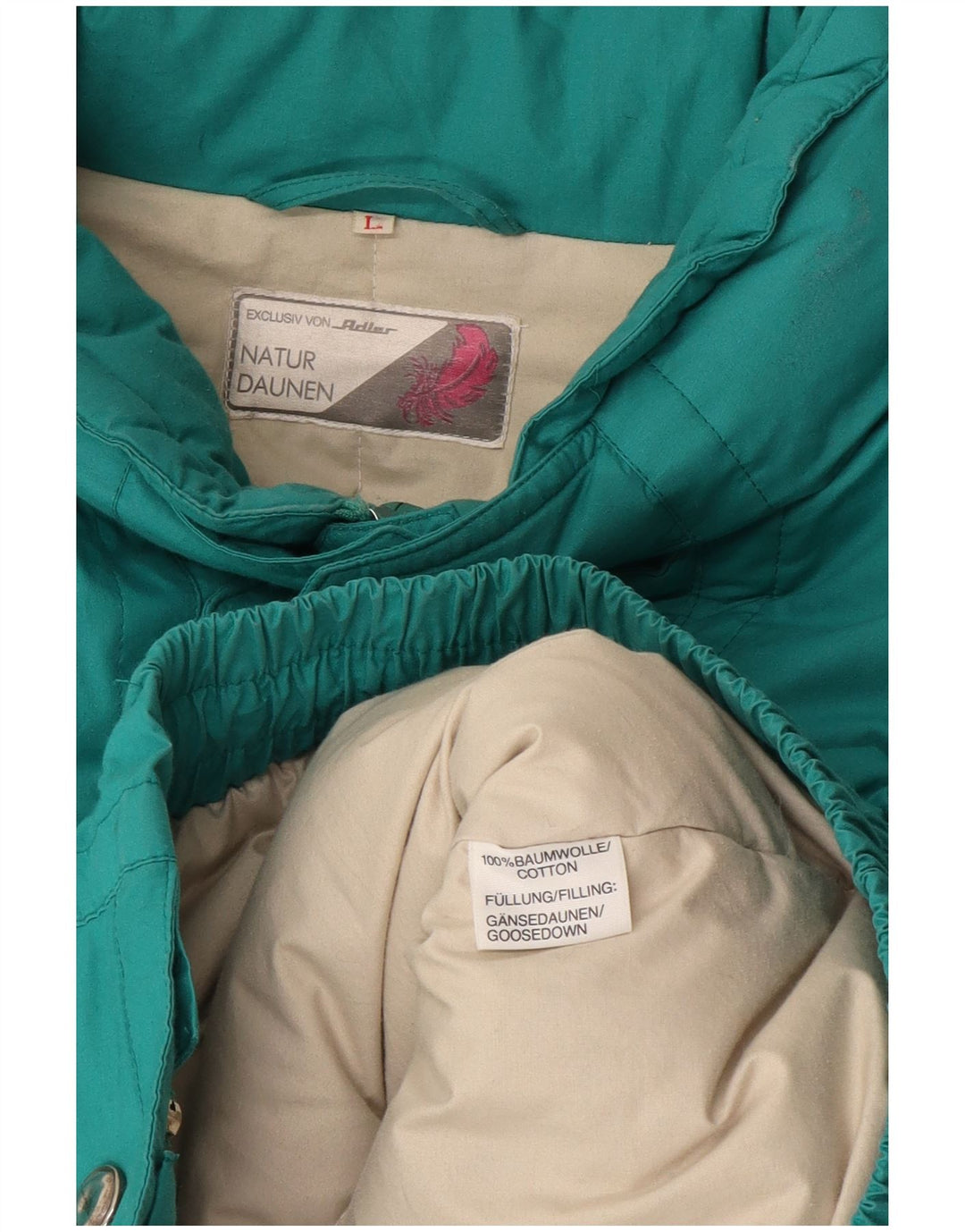 Винтажная мужская стеганая куртка UK 40, большая бирюзовая хлопковая куртка