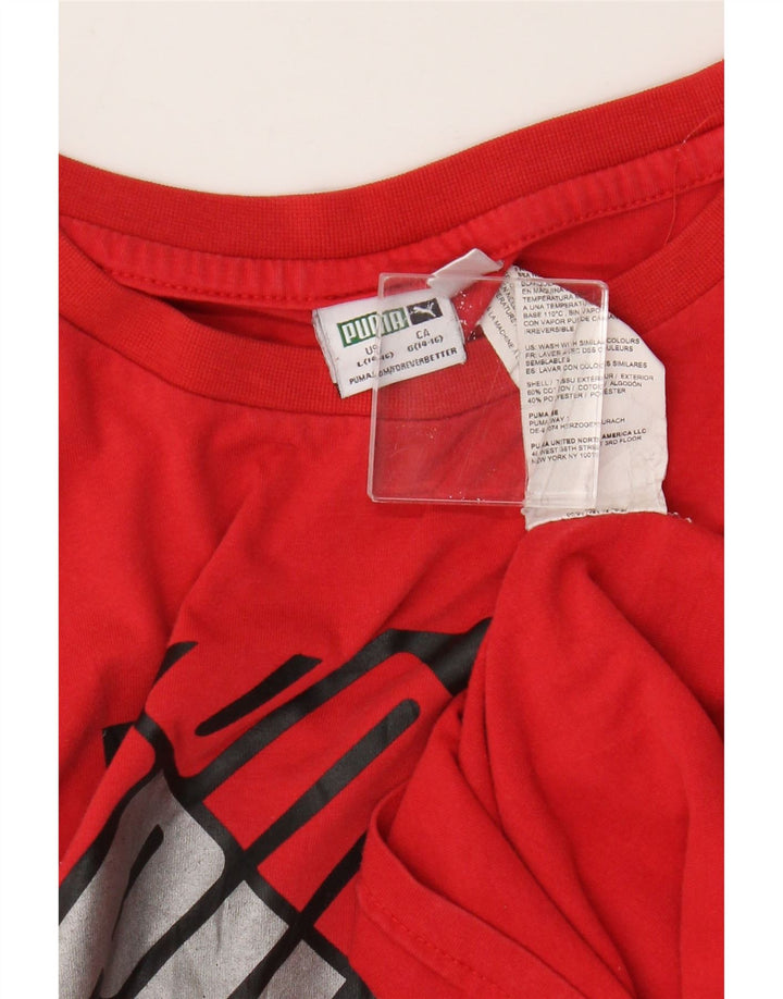 Футболка с рисунком Puma для мальчиков, топ 14–15 лет, большой красный хлопок