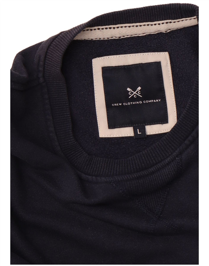 CREW CLOTHING Мужской свитер-джемпер, большой, темно-синий
