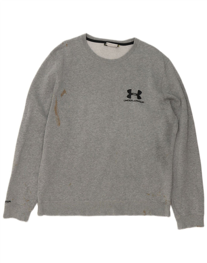 Мужской джемпер с рисунком с рисунком Under Armour, большой серый в крапинку