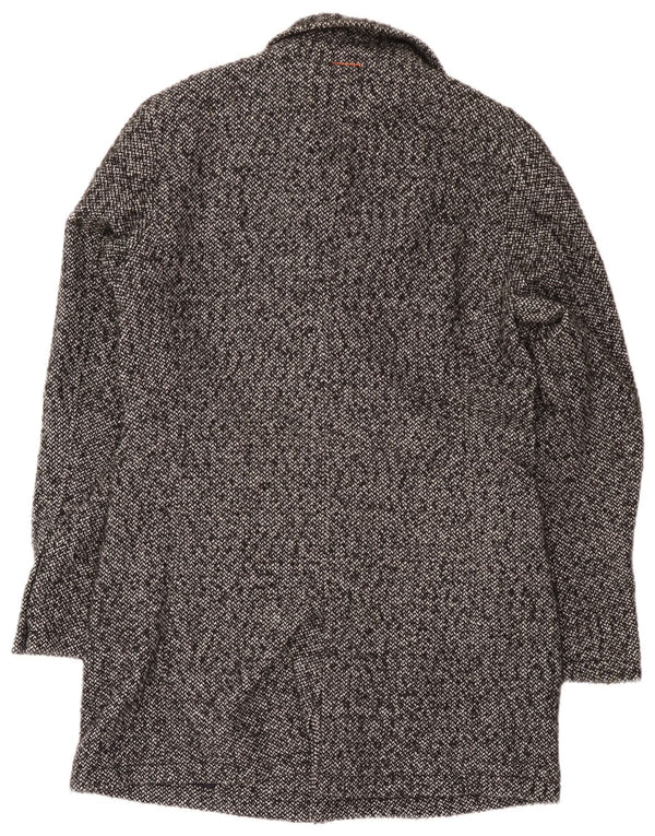 Мужское пальто Hugo Boss UK 52 XL серое в крапинку из полиакрила