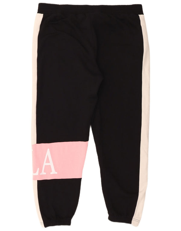Fila Женские спортивные брюки с графическим рисунком, джоггеры UK 18 XL, черные с цветными блоками