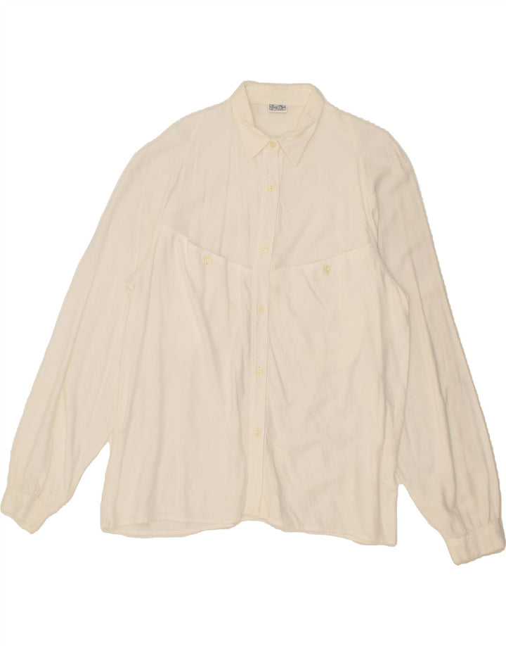 VINTAGE Womens Milano Shirt UK 16 Large White Vintage Vintage and Second-Hand Vintage from Messina Hembry 