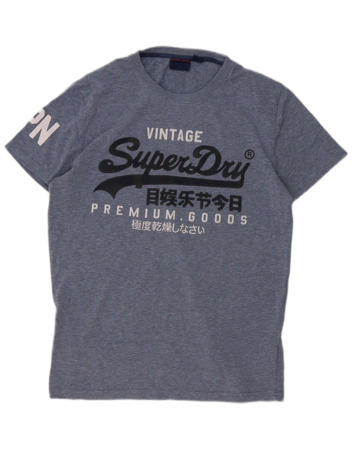 Мужская футболка с рисунком Superdry, большой синий хлопок