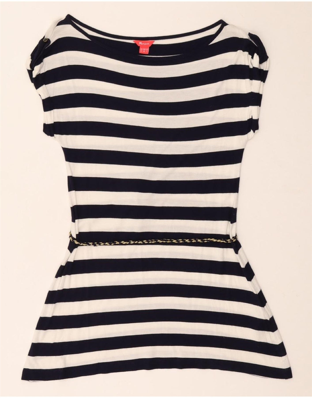 Женская туника MONSONON Top UK 12, средний темно-синий в полоску, вискоза