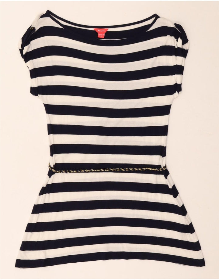 Женская туника MONSONON Top UK 12, средний темно-синий в полоску, вискоза