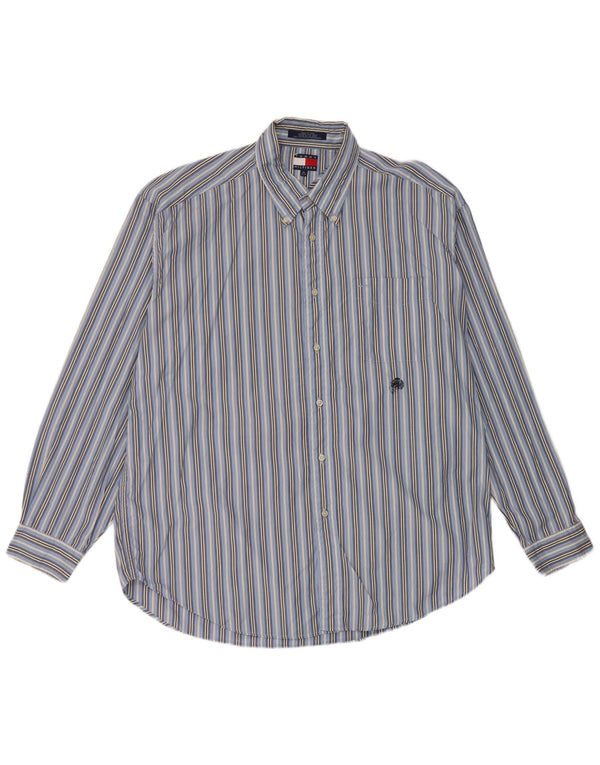 Мужская рубашка Tommy Hilfiger XL из хлопка в синюю полоску