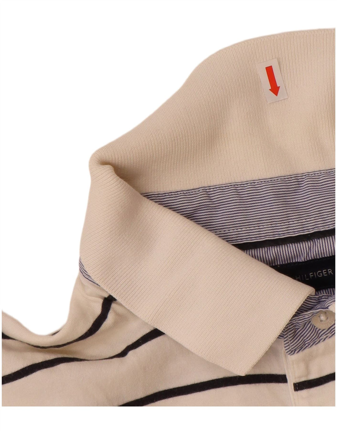 Мужская рубашка-поло TOMMY HILFIGER, хлопок, большая белая полоска