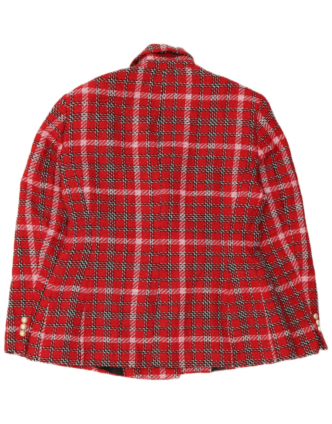 Женский двубортный пиджак Zara UK 18 XL в красную клетку