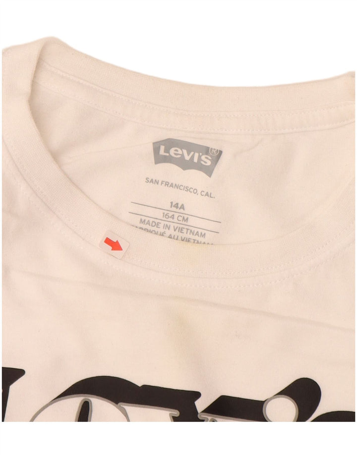 Футболка с рисунком LEVI'S для мальчиков, топ 13-14 лет, белый хлопок