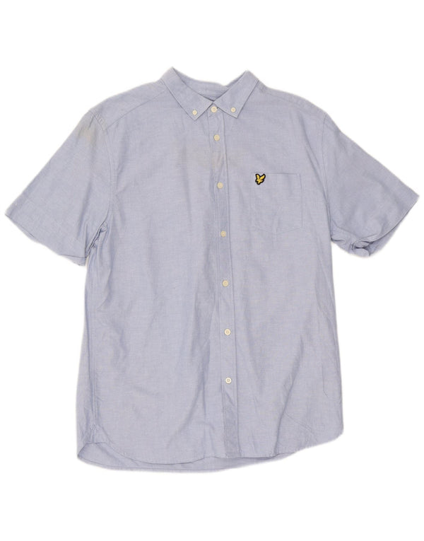 Мужская рубашка с коротким рукавом Lyle & Scott, большой синий хлопок