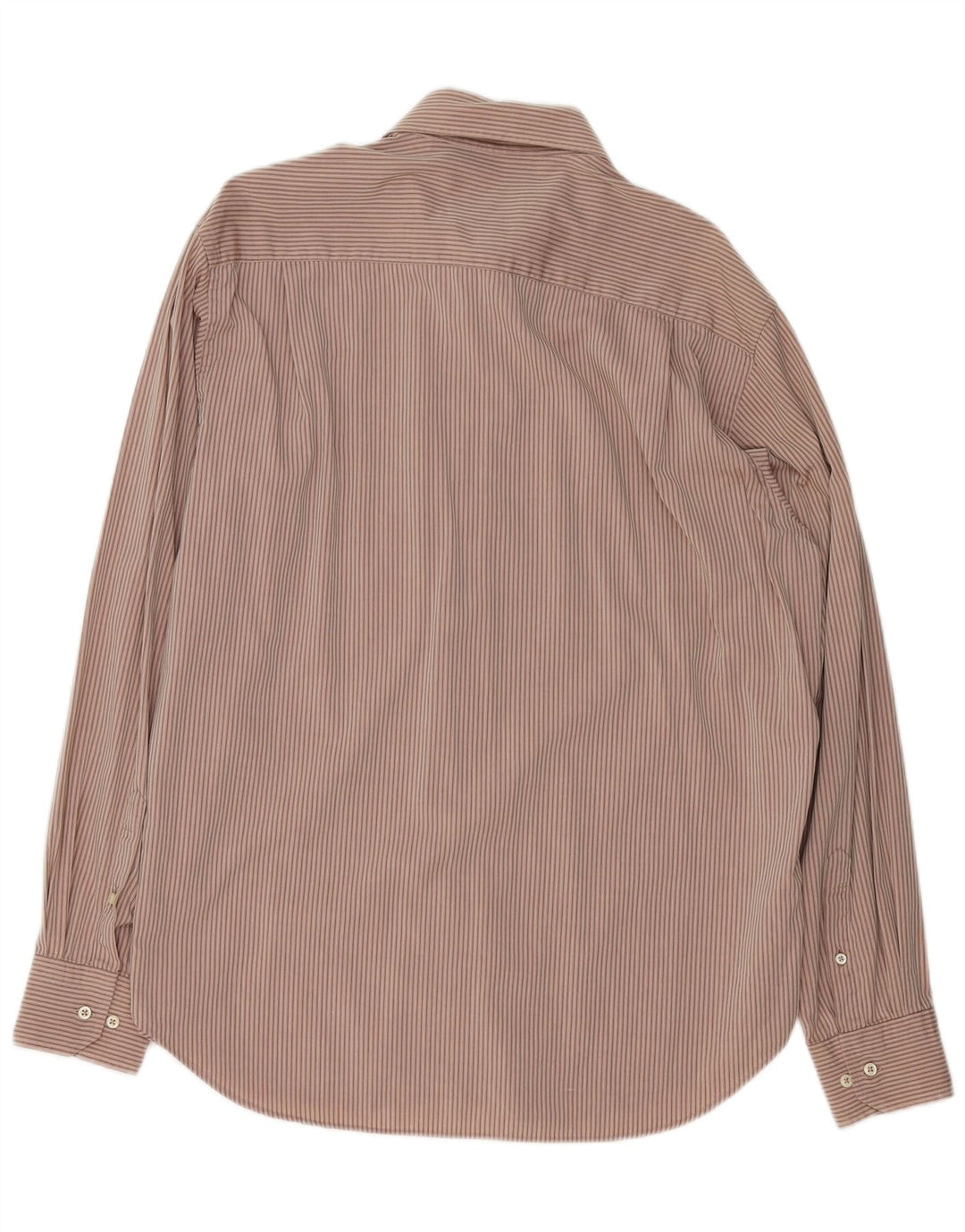 Мужская рубашка TRUSSARDI, размер 42, 16, 1/2, большая, коричневая, в тонкую полоску, хлопок