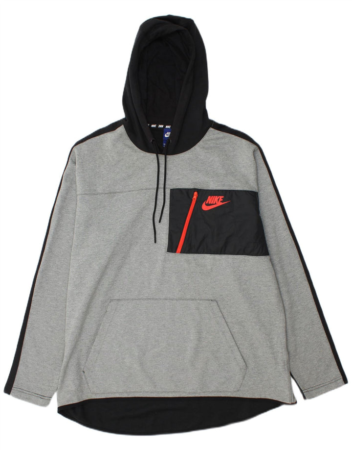 Мужская толстовка с капюшоном Nike 2XL серая с цветными блоками