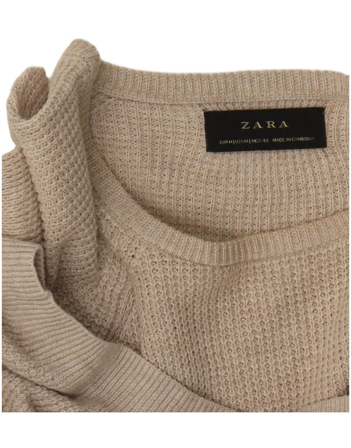 Мужской свитер с вырезом «лодочка» Zara, средний бежевый