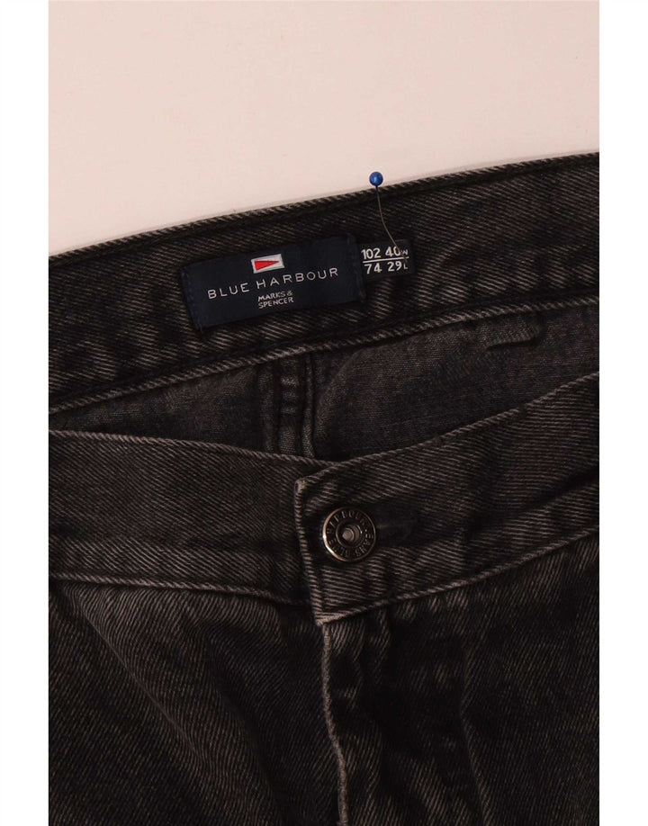 Мужские прямые джинсы Marks & Spencer Blue Harbour W40 L29, черный хлопок
