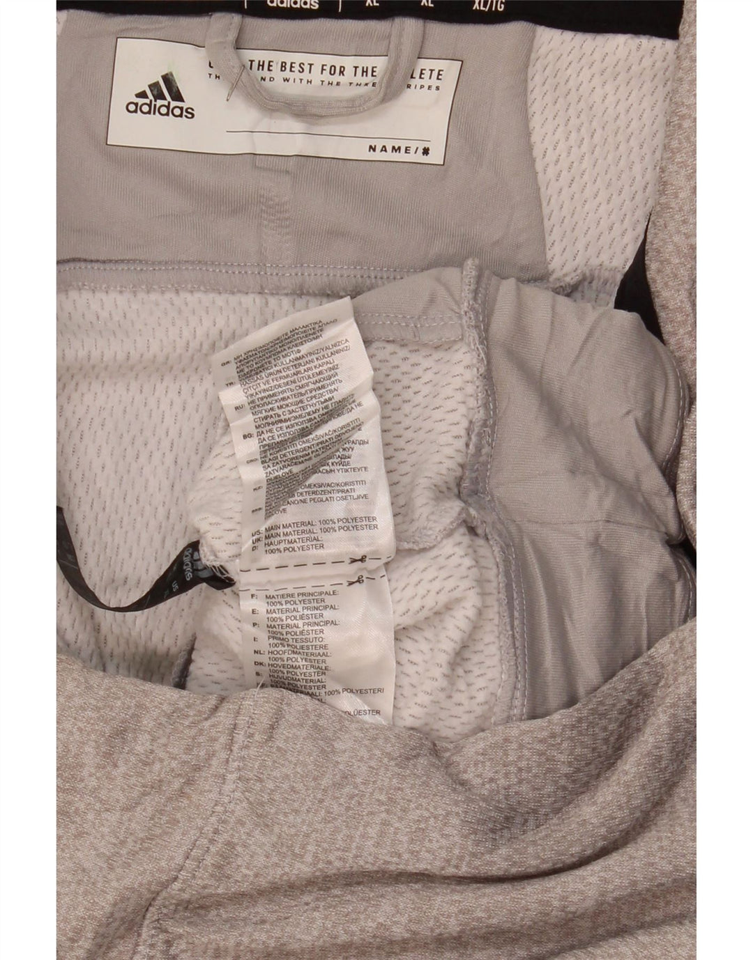 Мужской свитшот на молнии с рисунком ADIDAS, XL, серый полиэстер