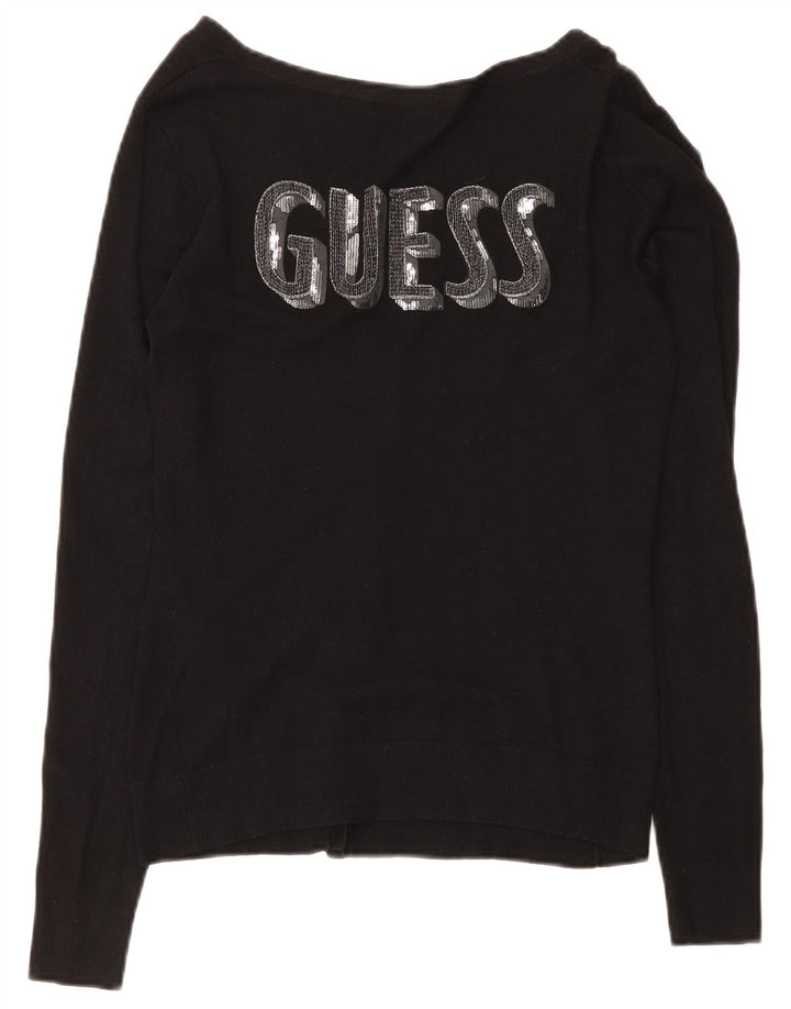 Женский кардиган с рисунком Guess UK 8, маленький черный вискоза