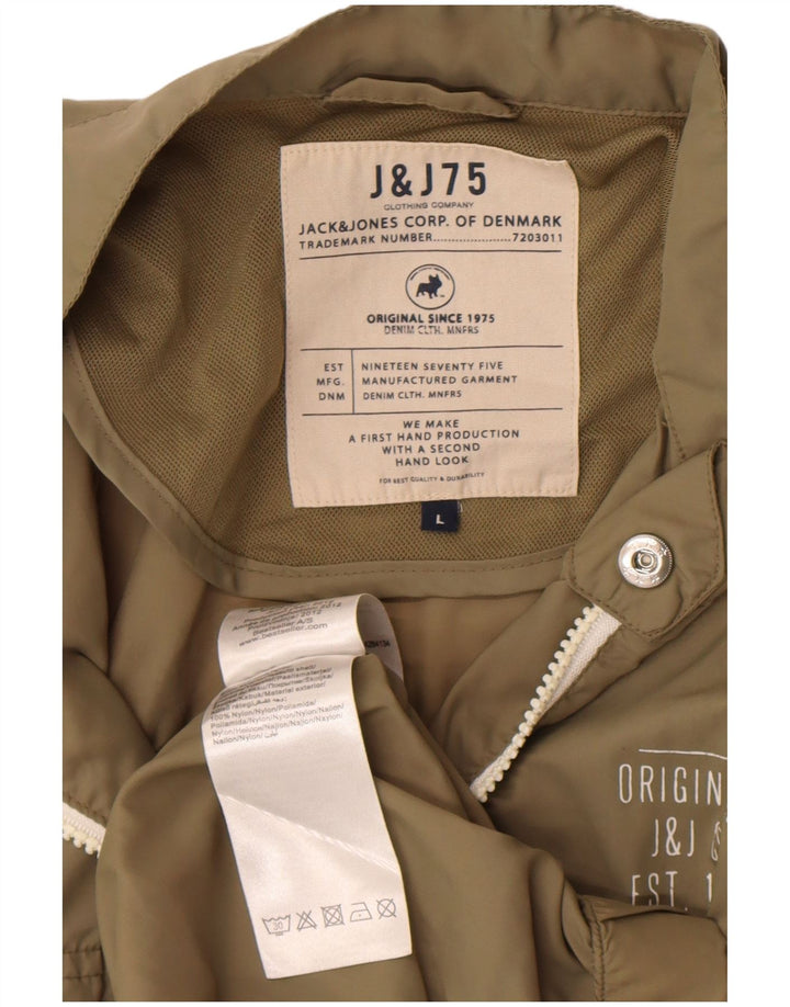 Мужская дождевик Jack & Jones UK 40, большой цвет хаки, нейлон