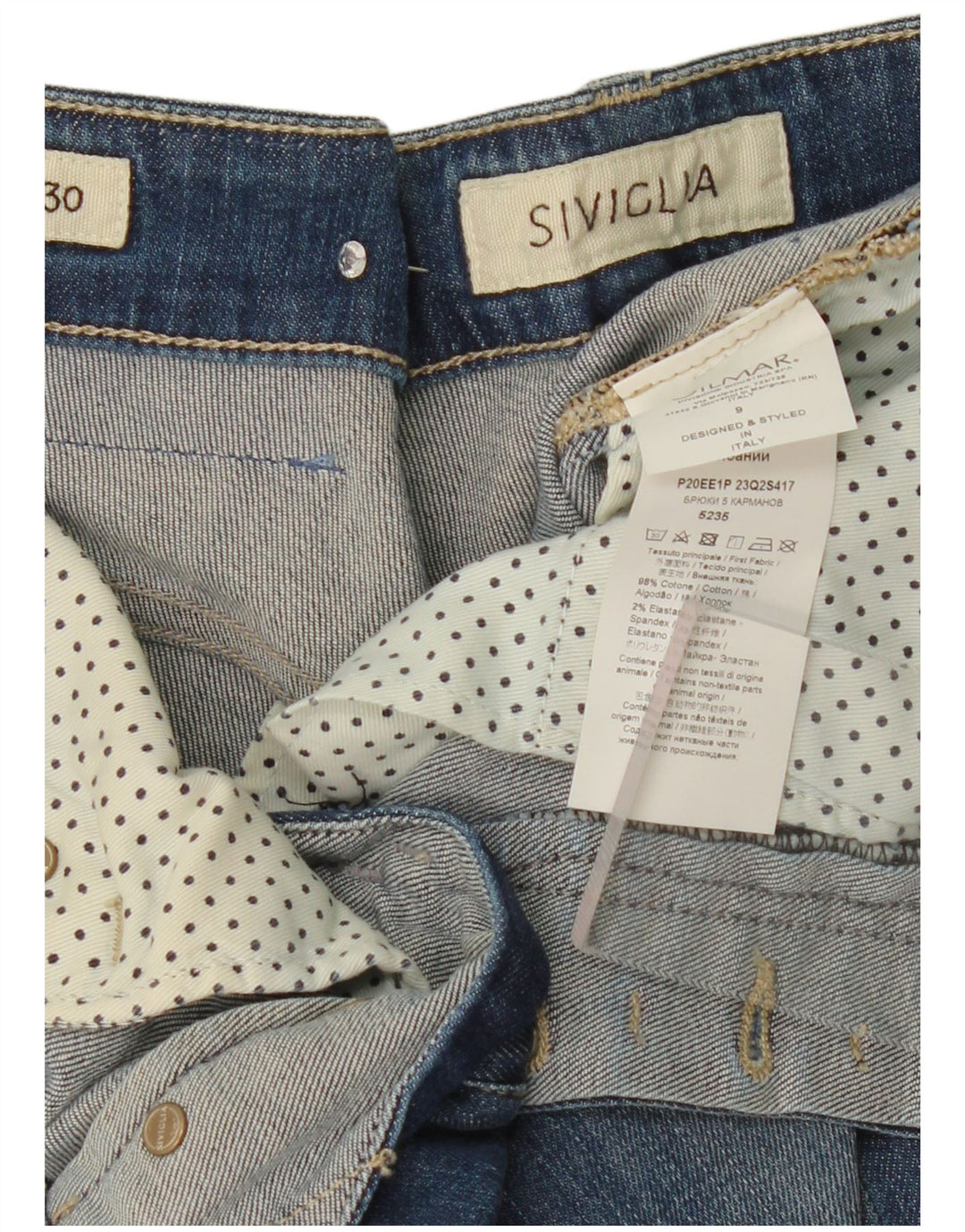 SIVIGLIA Женские укороченные джинсы W30 L26 Синие, хлопок