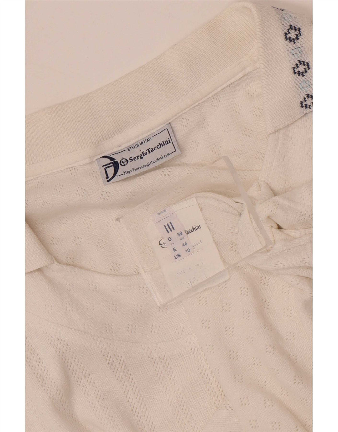 Женская рубашка поло без рукавов Sergio Tacchini EU 38 Medium White Fair Isle