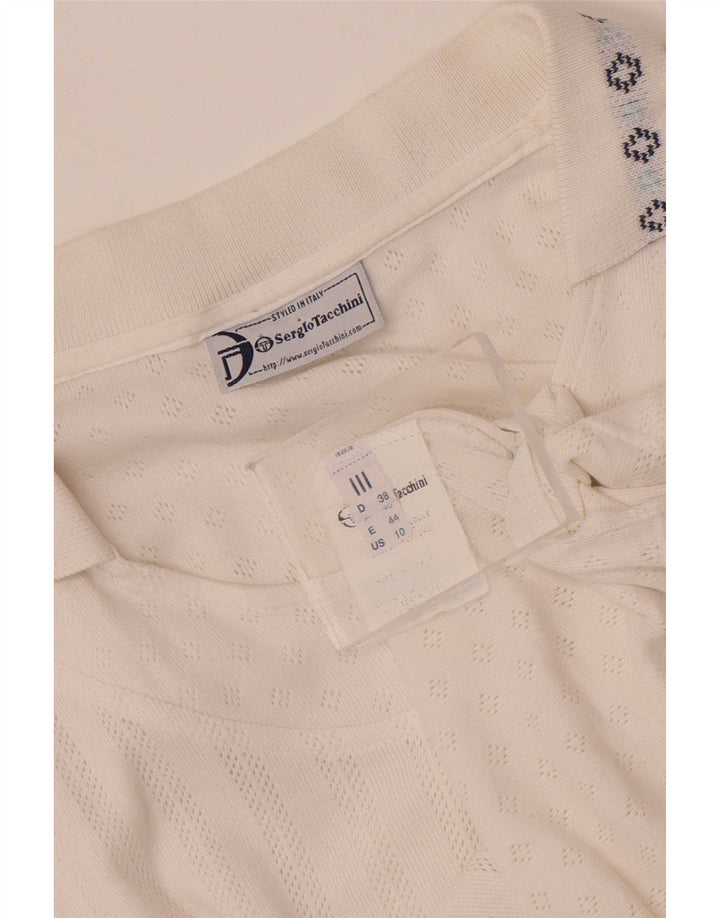 Женская рубашка поло без рукавов Sergio Tacchini EU 38 Medium White Fair Isle